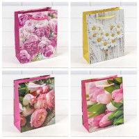 Пакет подарочный "Цветы" (микс) 12*15*5,5 128г 1/20 1/600 Арт: 00019H