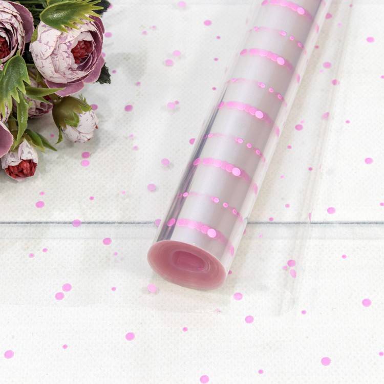 Плёнка 0,7м 500г прозрачная с печатью 13 Розовый 1/10 Арт: 70013/3