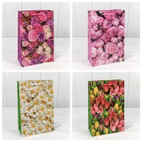 Пакет подарочный "Цветы" (микс) 20*30*10 128г 1/20 1/360 Арт: 00019K