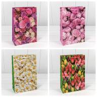 Пакет подарочный &quot;Цветы&quot; (микс) 20*30*10 128г 1/20 1/360 Арт: 00019K - Пакет подарочный "Цветы" (микс) 20*30*10 128г 1/20 1/360 Арт: 00019K