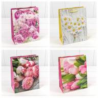 Пакет подарочный &quot;Цветы&quot; (микс) 18*23*10 128г 1/20 1/480 Арт: 00019E - Пакет подарочный "Цветы" (микс) 18*23*10 128г 1/20 1/480 Арт: 00019E