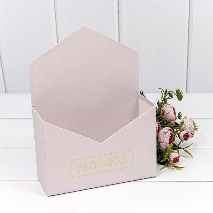 Коробка "Конверт" 18*24*7 "Flowers" Пыльно-розовый 1/8 1/72 Арт: KPL0008