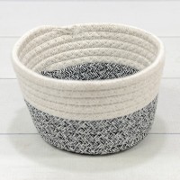 Корзина плетёная Круглая 15*9 (±5%) из хлопка Белый/Серый 1/120 Арт: 420165/75