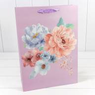 Пакет подарочный с блёстками "Цветы акварель" (микс) 30*41,5*12 210г 1/20 1/80 Арт: 000197A - Пакет подарочный с блёстками "Цветы акварель" (микс) 30*41,5*12 210г 1/20 1/80 Арт: 000197A