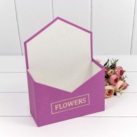 Коробка "Конверт" 18*24*7 "Flowers" Фуксия 1/34 Арт: KPL0015