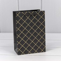 Пакет подарочный "Ромб" Чёрный 14*20*8 210г 1/20 1/240 Арт: 000391G/2