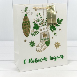 Пакет подарочный "Новый год" (микс 434) 26*32*13 210г 1/20 1/240 Арт: 300434C