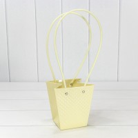 Пакет подарочный "Ваза для цветов" 12,5*12*8 260г "Ромбики" Песочный 1/10 1/200 Арт: 000235H/29