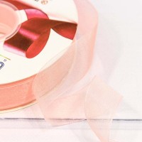 Лента Органза 2,5см*100ярд Персиковый 1/8 1/32 Арт: 559-25/1022