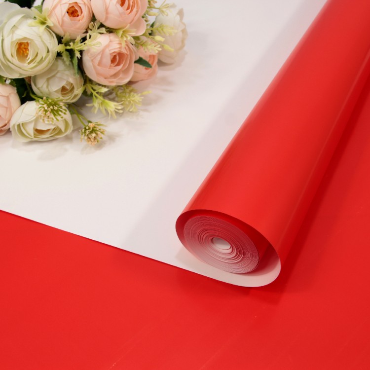 Плёнка 59см 800г двухсторонняя 65мкм Красный/Белый 1/6 1/12 Арт: 80004/2347