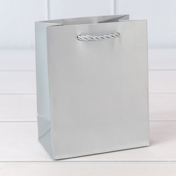 Пакет подарочный "Фактура-890" Серебряный 12*15*7 210г 1/20 1/480 Арт: 000890H/6