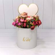 Коробки Цилиндр Набор 1/3 19*18,7 &quot;С сердечком&quot; Белый 1/18 Арт: 720795/2 - Коробки Цилиндр Набор 1/3 19*18,7 "С сердечком" Белый 1/18 Арт: 720795/2