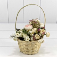 Корзина плетёная Круглая 16*10/30 с ручкой "Береста" Натуральный 1/240 Арт: 420-200/4