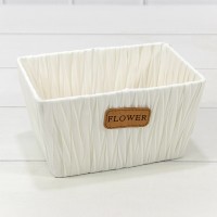 Корзина плетёная Прямоугольная 18*12*11 (±5%) из пластика Белый 1/80 Арт: 420133/1