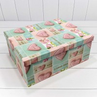 Коробки Прямоугольные Набор 1/15 42,5*33*17,6 "Сердца с цветами" 1/2 Арт: 721902/956
