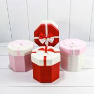 Коробка Восьмиугольная 13,5*13,5*13 с ручками и двухцветным бантиком (микс) 1/4 1/96 Арт: 720521/12 - Коробка Восьмиугольная 13,5*13,5*13 с ручками и двухцветным бантиком (микс) 1/4 1/96 Арт: 720521/12