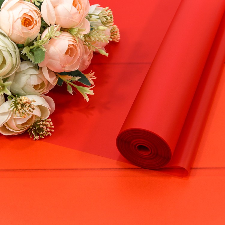 Плёнка 0,59*34м 900г матовая однотонная 55мкм Красный-2347 1/6 1/12 Арт: 90057/2347