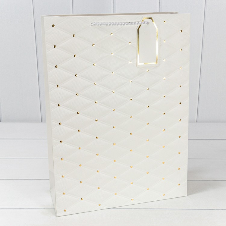 Пакет подарочный с тиснением (549) 31*42*12 210г Белый 1/20 1/80 Арт: 000549A/1