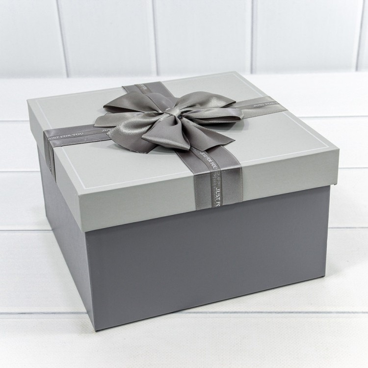 Коробки Квадратные Набор 1/3 21*21*12,3 с бантом "Just For You" Серый 1/18 Арт: 721620/1