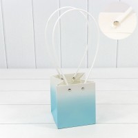 Пакет подарочный "Ваза для цветов" 13*11,5*11,5 260г "Градиент" Голубой 1/10 1/150 Арт: 000184F/8