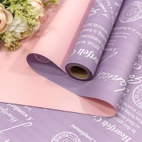 Плёнка 0,58*10м матовая двухсторонняя 60мкм с глянцевой печатью Сиреневый/Розовый 1/30 Арт: 1601/7437