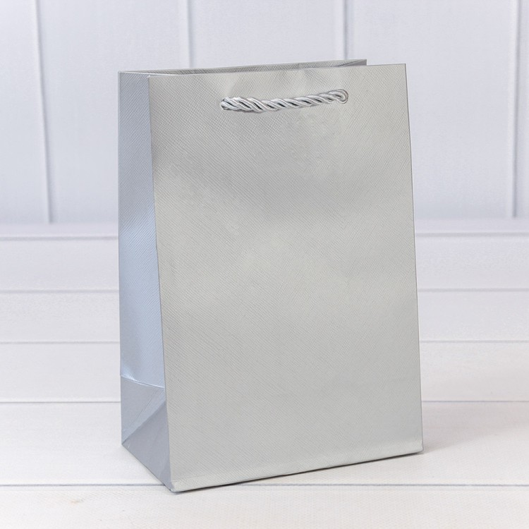 Пакет подарочный "Фактура-890" Серебряный 14*20*8 210г 1/20 1/480 Арт: 000890G/6