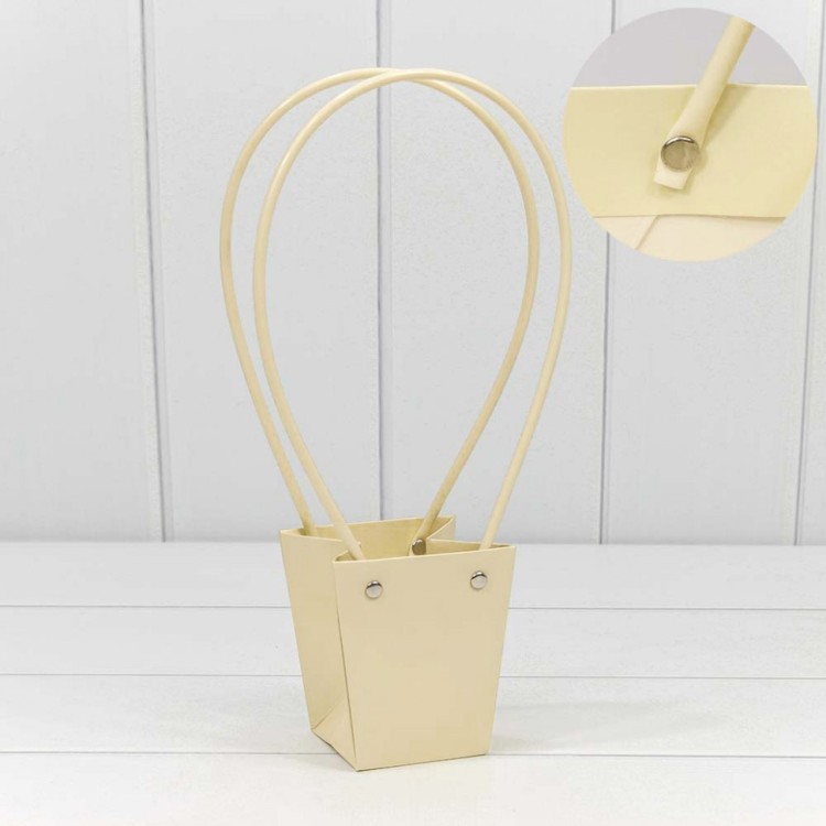 Пакет подарочный "Ваза для цветов" 10*9*6,5 Песочный 1/10 1/300 Арт: 000171J/29