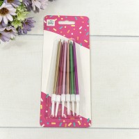 Свечи для торта набор (12 шт.) 10см (микс) 1/12 1/240 Арт: 20010-28/3