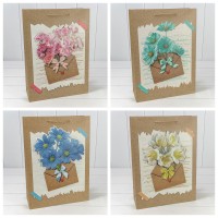 Пакет подарочный с 3D аппликацией "Цветы" (микс 115) 30*41,5*12 210г 1/20 1/80 Арт: 000115A