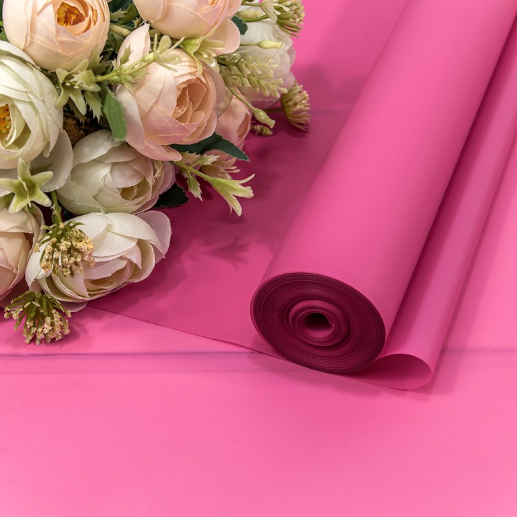 Плёнка 0,59*34м 900г матовая однотонная 55мкм Пурпурно-розовый 1/6 1/12 Арт: 90057/6057