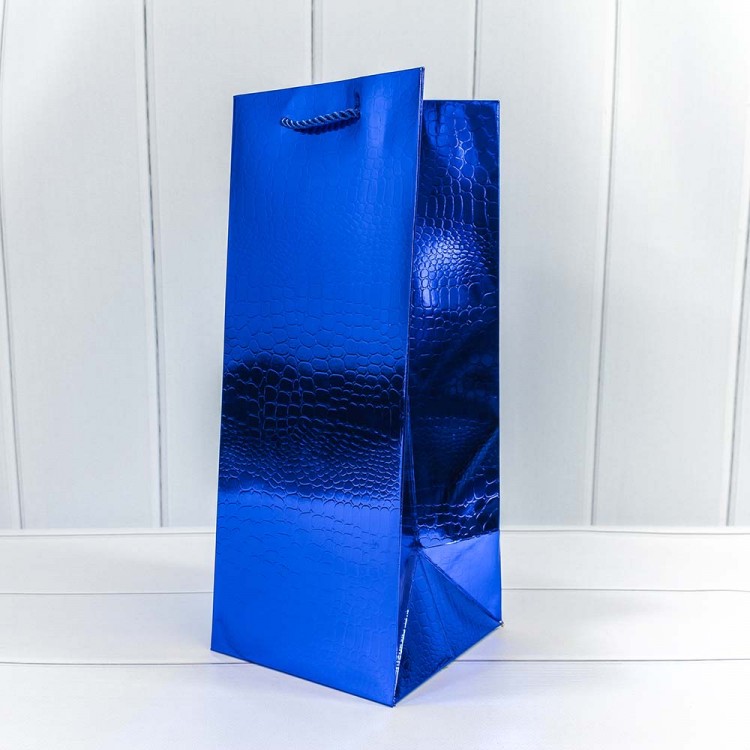 Пакет подарочный "Кожа крокодила" Синий 14*35*14 1/10 1/100 Арт: 000162M/4