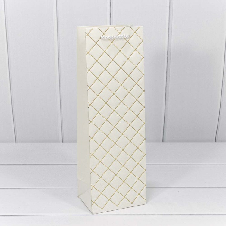 Пакет подарочный "Ромб" Белый 12*36*9 210г 1/20 1/120 Арт: 000391M/1