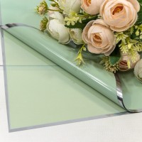 Плёнка в листах 55*55 (20 шт.) глянцевая/матовая с серебряной рамкой 50мкм Бледно-зелёный 1/60 Арт: 1862/6