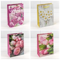 Пакет подарочный "Цветы" (микс) 14*20*7 128г 1/20 1/600 Арт: 00019G